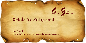 Orbán Zsigmond névjegykártya